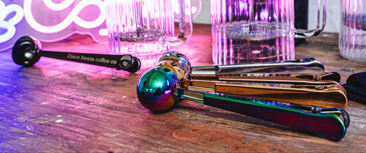 Metal Long Handle Coffee Scoop & Bag Clip (Various Colours)